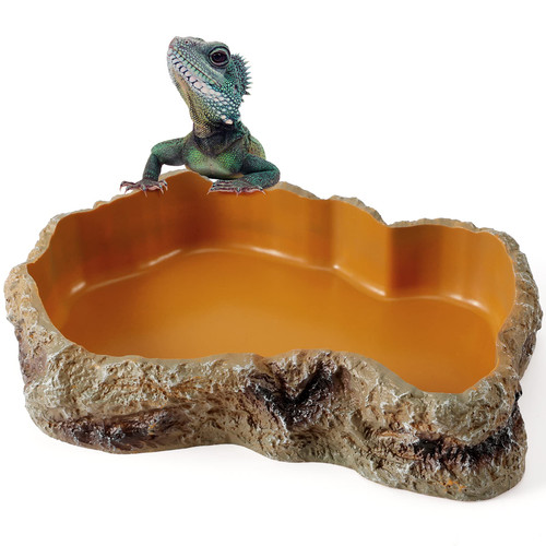 Reptile Food Water Rock Bowls - Resin Rock Worm Feeder Dish, Amphibian Feeding Bowl Terrarium Decor for Lizards, Chameleon, Leopard Gecko, Frog, Bearded Dragons, Snake, Hermit Crabs, Turtle Spider Pet Reptile Food Water Rock Bowls - Resin Rock Worm Feeder Dish, Amphibian Feeding Bowl Terrarium Decor for Lizards, Chameleon, Leopard Gecko, Frog, Bearded Dragons, Snake, Hermit Crabs, Turtle Spider Pet