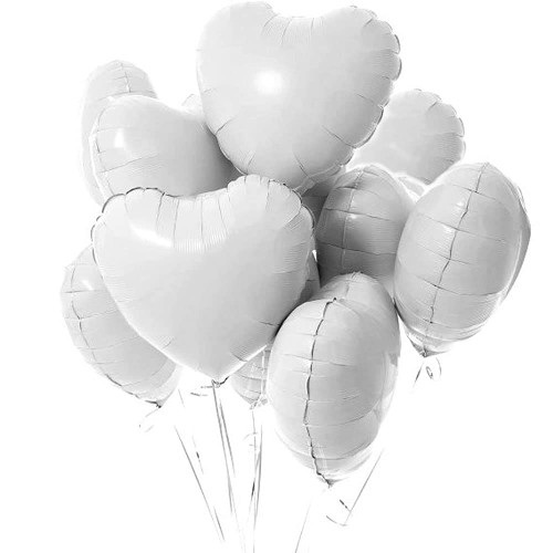 AnnoDeel 20 pcs White Heart Foil Balloons, 18inch white Heart Shaped Helium Balloons Mylar Balloons for Wedding Decoration Party Balloons Birthday AnnoDeel 20 pcs White Heart Foil Balloons, 18inch white Heart Shaped Helium Balloons Mylar Balloons for Wedding Decoration Party Balloons Birthday