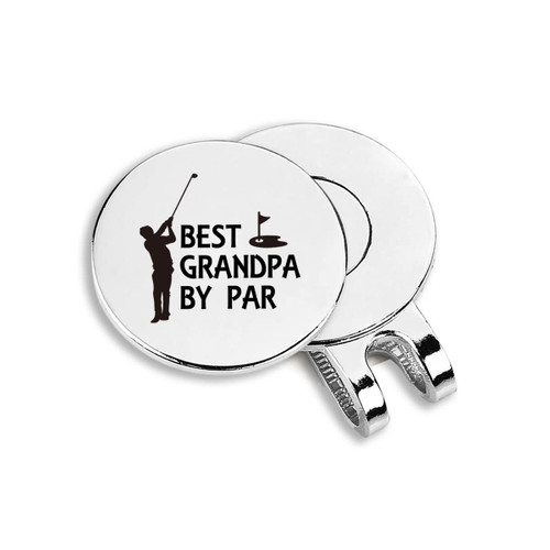JOWMIJ Grandpa Golf Ball Marker with Magnetic Hat Clip Best Grandpa by Par Golf Ball Marker Golf Hat Magnetic Clip Grandpa Engraved Golfer Golf Lovers Gift
