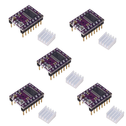 Teyleten Robot 3D Printer Parts DRV8825 Stepper Motor Driver Module with Heat Sink for Ramps 1.4 StepStick A4988 (5pcs)