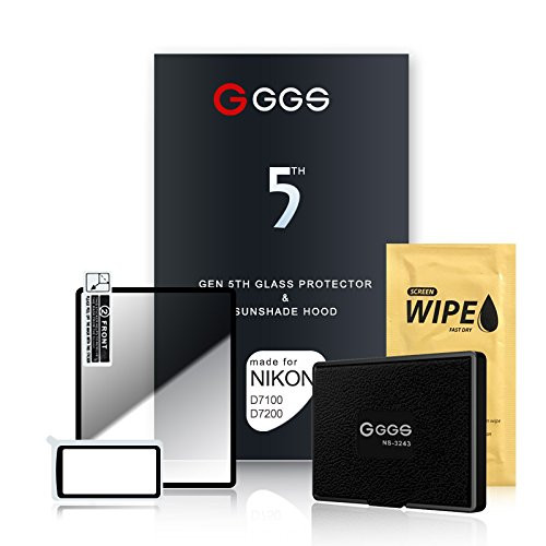 GGS 5th Glass Screen Protector and Sunshade Hood for Nikon D7100 D7200 GGS 5th Glass Screen Protector and Sunshade Hood for Nikon D7100 D7200