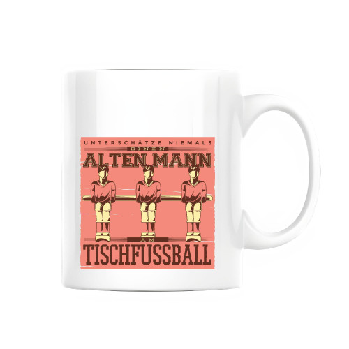 Gift for Table Football Players Never Underestimate an Old Man Present for All Ages 11oz 15oz White Coffee Mug