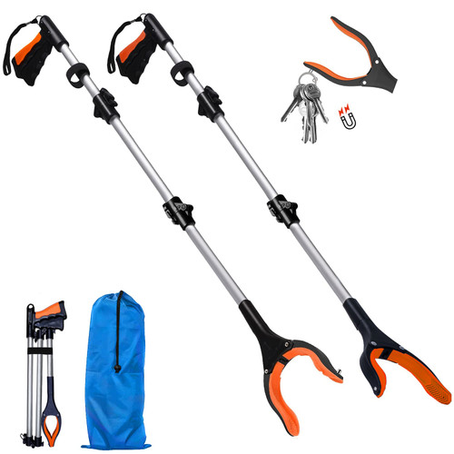 Grabber Reacher Tool, 2 Pack 43 Inch Grabbers for Elderly Grab It Reaching Tool, Trash Picker Grabber with Magnets & Rotating Head for Pick up, Aid, Gripper