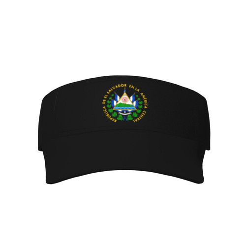 Coat_of_Arms_of_El_Salvador Sunscreen Visor Cap Womans Mans Hollow Trucker Hat Adjustable Sports Sun Hat Black