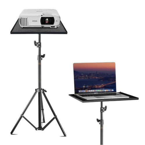 Kaptin Projector Tripod Stand Up to 120cm/47'', Adjustable Projector Table Laptop Stand Adjustable Height DJ Equipment Floor Table, Use for Computer Book, Perfect for Stage or Studio