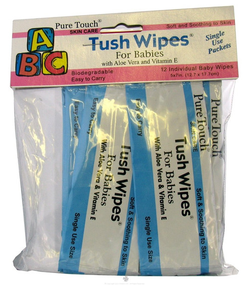 PureTouch Tush Wipes for Babies Individual Flushable Moist Wipes, 12 Count PureTouch Tush Wipes for Babies Individual Flushable Moist Wipes, 12 Count