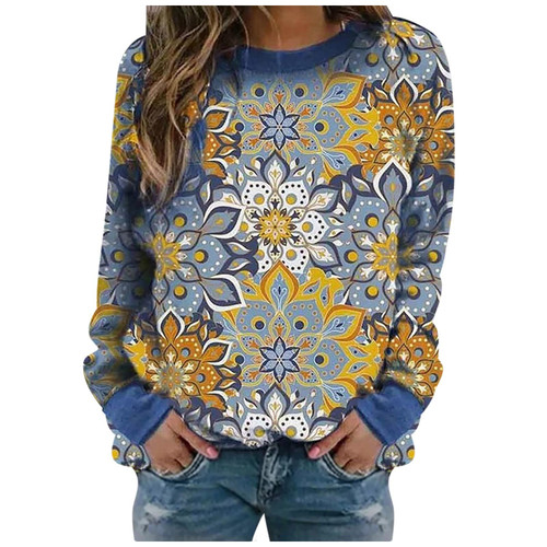 JDHUFEI Sweatshirts For Women Fall Fashion Hoodie Pullover Crewneck Long Sleeve Tops Trendy Printed Loose Fall Clothes Blouse