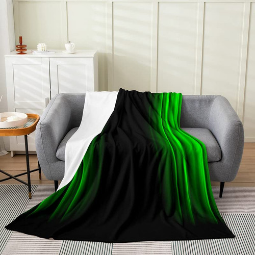 Green Black Ombre Geometry Flannel Fleece Throw Blanket,Ombre Effects Stripes Fuzzy Blanket for Bed Sofa Couch,Abstract Art Bed Blanket Breathable Plush Blanket Room Decor 40"x50" Green Black Ombre Geometry Flannel Fleece Throw Blanket,Ombre Effects Stripes Fuzzy Blanket for Bed Sofa Couch,Abstract Art Bed Blanket Breathable Plush Blanket Room Decor 40"x50"