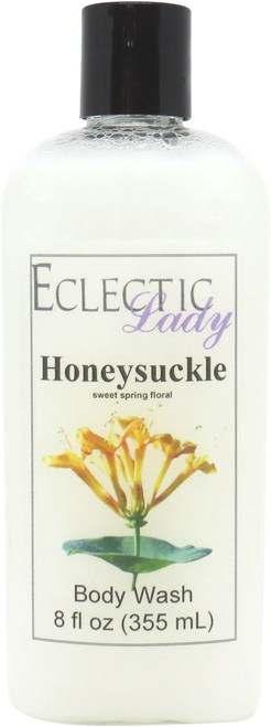 Eclectic Lady Liquid Pearl Body Wash - Honeysuckle Scent 3-in-1 Use For Bubble Bath, Hand Soap & Body Wash, Phthalate-Free Honeysuckle Fragrance, Handcrafted in USA (8 oz)