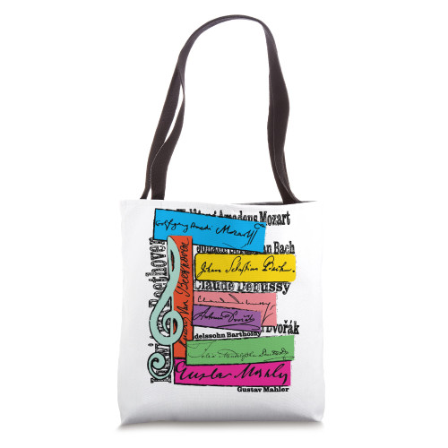 Classical Music composers Bach Beethoven Gustav Mahler Tote Bag Classical Music composers Bach Beethoven Gustav Mahler Tote Bag
