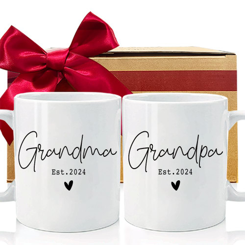 CATABUBU Est 2024 Grandparents Coffee Mugs Set, Promoted to Be Grandparents Mug, Pregnancy Reveal Announcement, Baby Shower Gifts for Grandparents, Baby Reveal Surprise Publicity Mug Gifts-9 CATABUBU Est 2024 Grandparents Coffee Mugs Set, Promoted to Be Grandparents Mug, Pregnancy Reveal Announcement, Baby Shower Gifts for Grandparents, Baby Reveal Surprise Publicity Mug Gifts-9