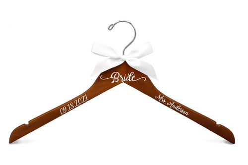 Bridal Hanger, Decal Wedding Hangers, Personalized Bride Hanger, Unique Hanger, Mrs Hanger, Custom Hanger