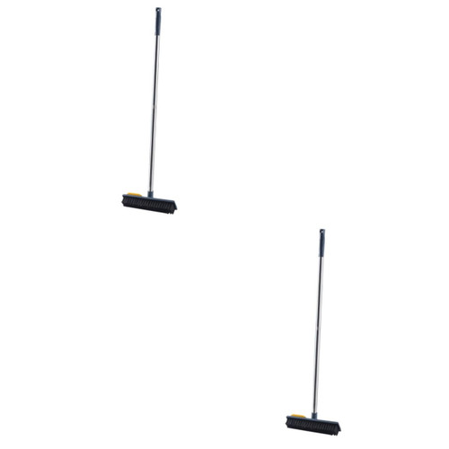 Mobestech 2pcs Squeegee Brush Broom Telescoping Tube Telescoping Tubing Telescopic Deck Brush Suitable for Deck Push Broom Tile Cleaning Brush Floor Scrub Brush with Long Handle Grout Brush