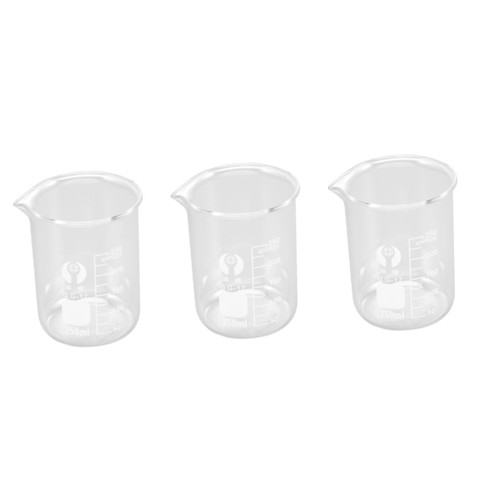Gatuida 3pcs Chemistry Equipment Laboratory Equipment Supplies & Glass Beaker Cup Science Beakers Chemistry Beaker Borosilicate Glass Beaker Measuring Cups Beaker for Lab Scale Shot Glass