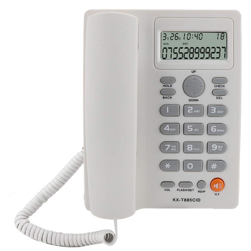 Caller ID Telephone Caller ID Telephone Hands Calling Home Office Hotel Landline Phone English (White)