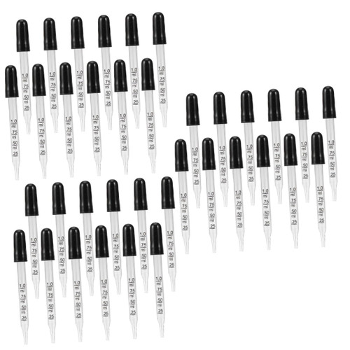 SOLUSTRE 36 Pcs Glass Medicine Droppers Calibrated Dropper Essential Oils Dropper Eye Dropper Chemistry Dropper Dropping Pipettes Glass Oil Dropper Lab Pipet Outer Diameter Small Dropper