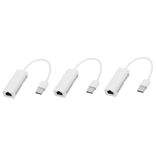 Hemobllo 3 pcs USB Wired Network Card Laptop Adapter USB Network Adapter Ethernet Internet Adapter Gigabit LAN Adapter USB adapters USB 2.0 Ethernet Adapter abs External Accessories White