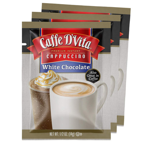 Caffe D'Vita White Chocolate Cappuccino Envelopes, 0.5-Ounce Packages (Pack of 48)