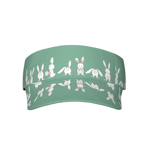 Easter Bunny Print Adult Sunscreen Visor Cap Sports Sun Visor Hats Empty Top Sun Hats Baseball Golf Mens Womens