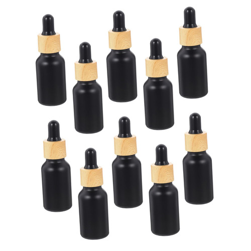 DOITOOL Eye Dropper Bottle 10pcs Dropper Essential Oil Bottle Amber Jars Dropper Caps for Essential Oils Medicine Dropper with Dropper Pipettes Eye Droppers Makeup Glass Oil Wooden