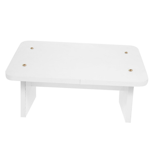 DIYEAH Floor Mat Foot Pad Bathroom Stool Step Stool for Bed Foot Stool Step Stools Foot Resting Stools Steps for Under Desk Small Stools to Rest White Wood One Piece Office Footstool