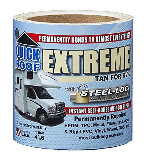 Cofair T-UBE406 Quick Roof Extreme with Steel-Loc Adhesive, Tan for RVs-4" x 6'