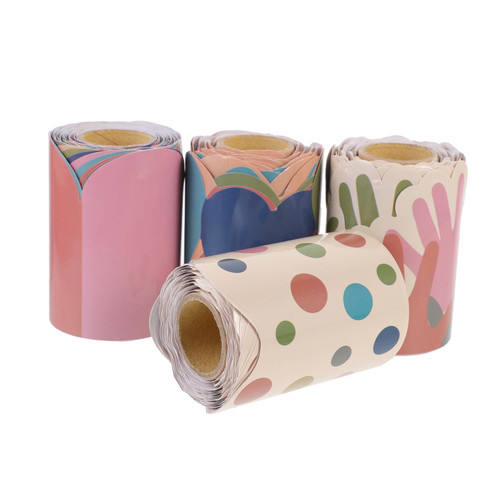 STOBOK 4 Rolls Chalkboard Border Sticker Bulletin Decor Cartoon Border Sticker Bulletin Board Decorations Removable Border Paper Rainbow Bulletin Board Borders Stickers Trim Blackboard