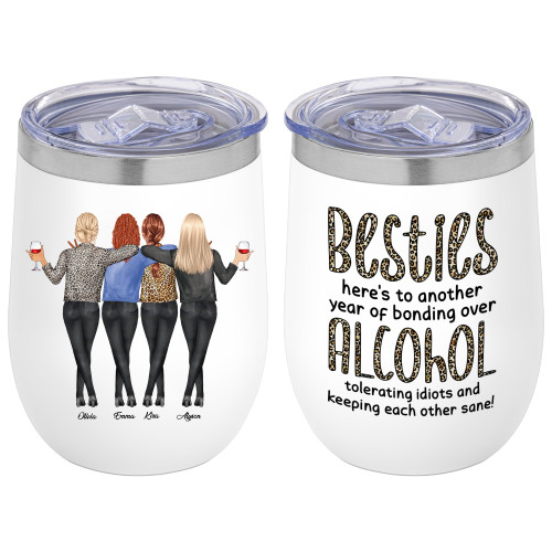 Custom Best Friends Eggshell Cup Gift for Bestie, Stainless Steel Tumbler with Lid Coffee Mug, Personalized Mugs Birthday Christmas Gift for Bestie, BFF, Long Distance Friendship (Bestie -6)