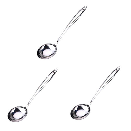 3 Pcs Metal Ladle Soup Spoons Stainless Steel Scoop Soup Spoons Stainless Steel Stainless Steel Cooking Utensils Kitchen Ladle Flatware Cookware Kitchen Gadgets Non Stick Big Spoon