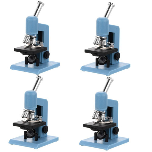 VICASKY 4pcs Dollhouse Microscope DIY Simulation Microscope Home Supplies Miniature Science Toy Stereo Microscope Kids Furniture Decorative Microscope Toys Cosplay Doll House Ob11 Plastic