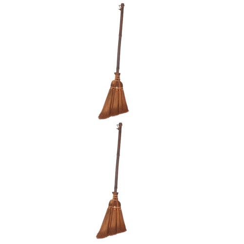 CLISPEED 2 Pcs Children's Broom Courtyard Broom Wedding Decorations for Ceremony Asian Straw Broom Thai Witch Broom Straw Woven Broom Sofa Corn Broom Kids Baby Natural Flower Bamboo Clean