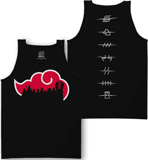 Ripple Junction Naruto - Shippuden Akatsuki Silhouette Adult Tank Top Large Black