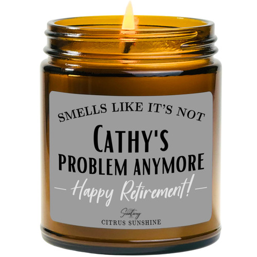 Personalized Retirement Gift Candle - 21 Scents to Choose - Retirement Gift For Woman, Soy Candle, Retirement Decorations, Coworker Gift, Retired Teacher/Boss/Nurse/Mom, Retirement Gifts for Men/Women