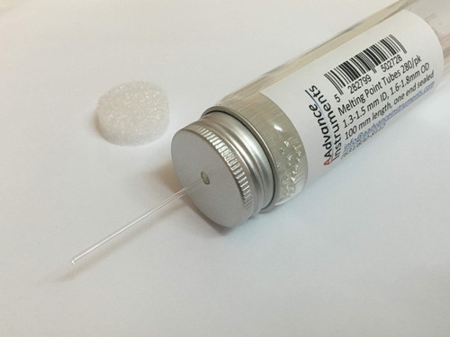 Melting Point Tubes One End Sealed 100 mm x 1.3-1.5 mm ID 1.6-1.8 mm OD 280/pk Glass Capillary Micro Pipettes One End Open AAdvance Instruments