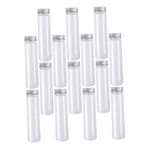 JECOMPRIS 30pcs Candy Tube Bottle Test Tubes Beads Decor for Home Science Party Groaning Tube Glass Test Tube Science Test Tube Sample Vial Bottle with Cover Centrifuge Tube Rack Pet Plastic