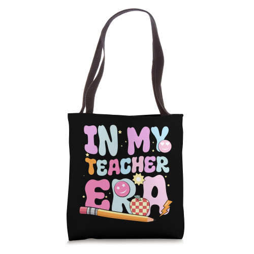 In My Teaching Era Best Teacher Appreciation School Groovy Tote Bag