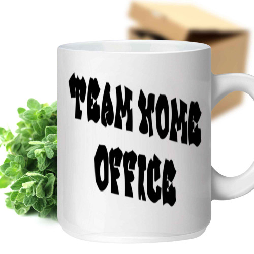 Home Office Worker Gift, Christmas Present for Nephew - Cat Sleeping Next To Laptop for Remote Workers on 11 Oz White Ceramic Coffee Mug