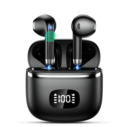 Wireless Earbuds Bluetooth Headphones 5.3 Bass Stereo Earphones, 40H Playtime Ear Buds with LED Power Display, Bluetooth Earbud with Noise Cancelling Mic IPX7 Waterproof Earbuds for iOS Android