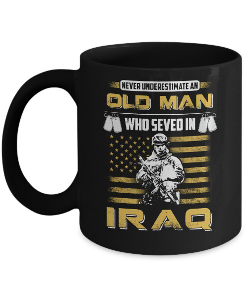 CenturyTee Never Underestimate An Old Man Who Served In Iraq Coffee Mug 11oz Black
