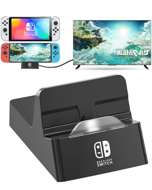 YIGORN TV Docking Station for Nintendo Switch, Portable TV Dock Station Replacement for Nintendo Switch with HDMI and Charge Port (?3-in-1? Black Dock)