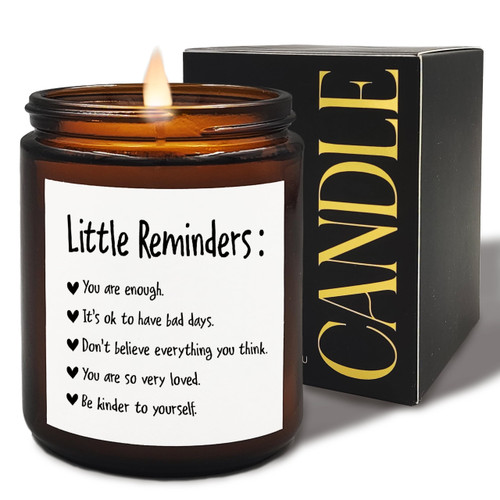 XUISWELL Inspirational Scented Candles, Inspirational Gifts for Women Friends Teenage Girls,Little Reminders Gift You are Enough, Encouragement Gifts for Women,Teens Girls Bedroom Holders Candles Jar
