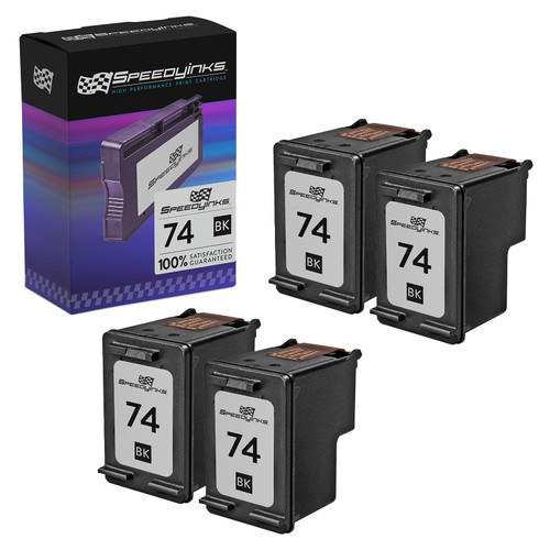 Speedy Inks Remanufactured Ink Cartridge Replacement for HP 74 (Black, 4-Pack)