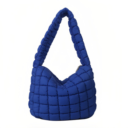 SatcoP Quilted Tote Bag for Women Puffer Bag Quilted Bag Lightweight Puffy Tote Bag Quilted Padding Shoulder Bag (Blue)