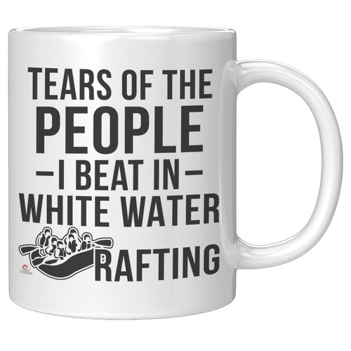 ODDITEES Funny White Water Rafter Mug Tears Of The People I Beat In White Water Rafting Coffee Cup 11oz White