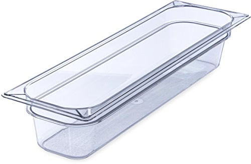 Carlisle 10241B07 StorPlus Half Size Long Food Pan, Polycarbonate, 4" Deep, Clear