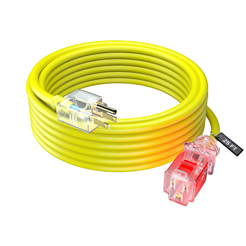 Maximm Extension Cord with Lock (Prevents Cord from Unplug) Outdoor Extension Cord 25 ft, Heavy Duty, Extra Long Extension Cord 3 Prong, Clear Extension Cord (Yellow) Maximm Extension Cord with Lock (Prevents Cord from Unplug) Outdoor Extension Cord 25 ft, Heavy Duty, Extra Long Extension Cord 3 Prong, Clear Extension Cord (Yellow)