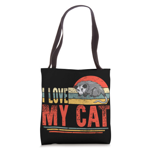 I Love My Cat Opossum Lover Possum Funny Opossum Women Girls Tote Bag