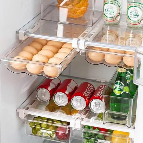 Egg Storage Container for Refrigerator,18 Eggs Drawer Capacity, Durable BPA-Free Plastic, Egg Holder Fridge Organizer, Family Kitchen Essential Container, Clear Window Egg Tray Keeper Bins
