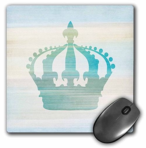 3dRose LLC 8 x 8 x 0.25 Inches Aqua Crown Abstract Girly Chic Art Mouse Pad (mp_152063_1)