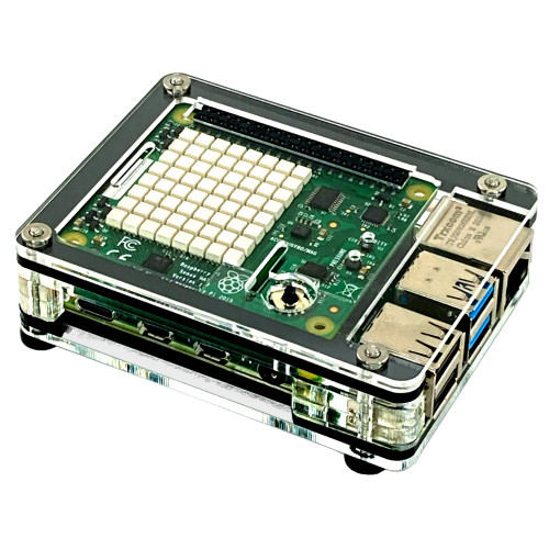 C4Labs Zebra Sense Hat Case Kit-for The Raspberry Pi 3B+ or 4B and Sense Hat-Black Ice